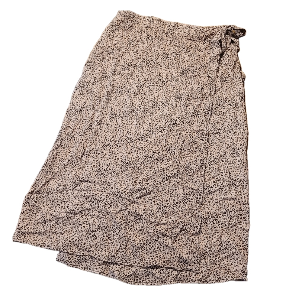 URBAN Romantics Brown Wrap Midi Skirt - Large